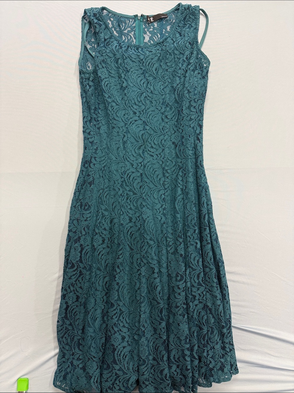Leslie Fay Teal Lace Maxi Dress